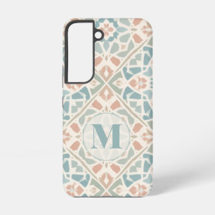 Coque Samsung Galaxy Arabesque Terreuse Lettre Personnalisée en Mosaï