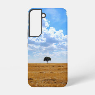 Coque Samsung Galaxy Arbre dans un champ de blé récolté