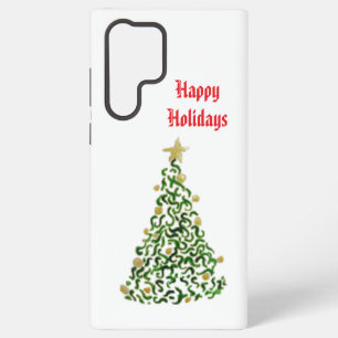 Coque Samsung Galaxy Arbre de Noël avec boules d'or et étoile