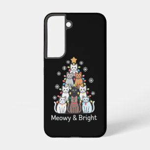 Coque Samsung Galaxy Arbre de Noël pour chats Meowy Bright Mignon Xmas