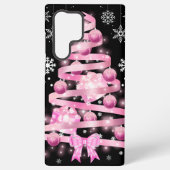 Coque Samsung Galaxy Arbre de Noël rose pâle blanc Snowflake (Verso)