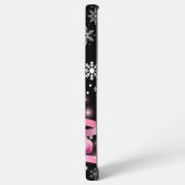 Coque Samsung Galaxy Arbre de Noël rose pâle blanc Snowflake (Côté gauche)