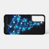 Coque Samsung Galaxy arbre de Noël stylisé SlipperyJoe bleu brillant s (Verso Horizontal)