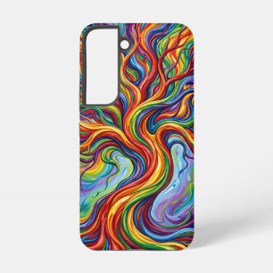 Coque Samsung Galaxy Arbre de Vie Abstrait Arc-en-Ciel qui Fond Cases S