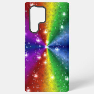 Coque Samsung Galaxy Arc-en-ciel en cuir d'éléphant optique , Gouttes d