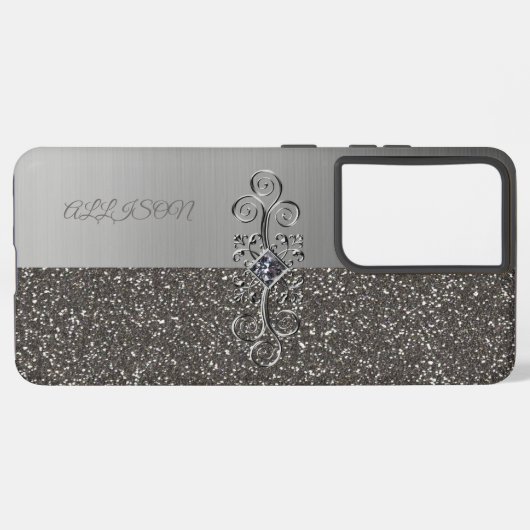 Coque Samsung Galaxy Argentée (Côté gauche)