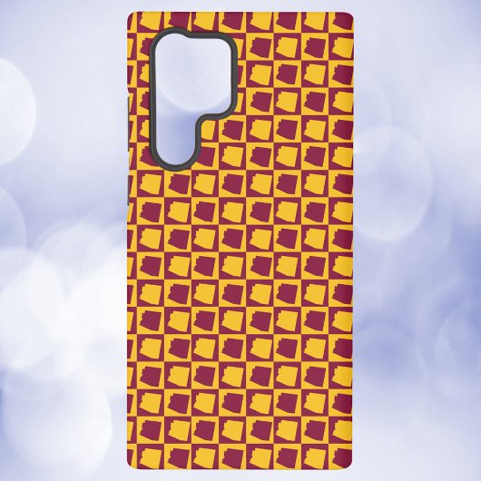 Coque Samsung Galaxy Arizona Maroon and Gold Checkerboard Pattern