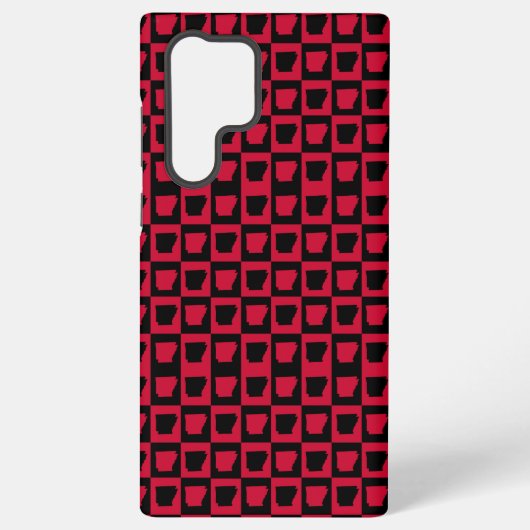 Coque Samsung Galaxy Arkansas Black and Red Check Pattern (Verso)