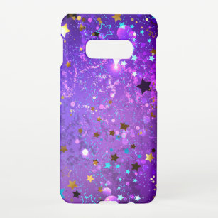 Coque Samsung Galaxy S10E Arrière - plan de feuille violet avec étoiles