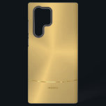Coque Samsung Galaxy Arrière - plan d'or métallique minimaliste<br><div class="desc">Image simple,  moderne et élégante d'un arrière - plan en or métallique. Un accent rayé argenté.</div>