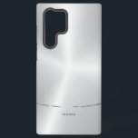 Coque Samsung Galaxy Arrière - plan en argent métallique minimaliste<br><div class="desc">Image simple,  moderne et élégante d'un arrière - plan métallique en argent. Un accent rayé argenté.</div>
