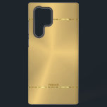 Coque Samsung Galaxy Arrière - plan en or métallique minimaliste brilla<br><div class="desc">Image simple,  moderne et élégante d'un arrière - plan métallique en or. Brillant accent rayures argentées.</div>