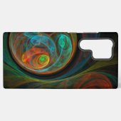 Coque Samsung Galaxy Art abstrait bleu de renaissance (Verso Horizontal)