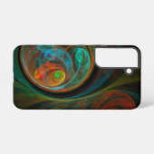 Coque Samsung Galaxy Art abstrait bleu de renaissance (Verso Horizontal)