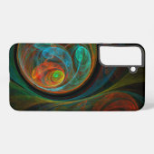Coque Samsung Galaxy Art abstrait bleu de renaissance (Verso Horizontal)