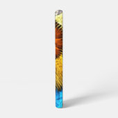 Coque Samsung Galaxy Art Abstrait Fleur Orange Jaune Bleu (Côté gauche)