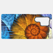 Coque Samsung Galaxy Art Abstrait Fleur Orange Jaune Bleu (Verso Horizontal)