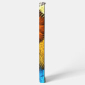 Coque Samsung Galaxy Art Abstrait Fleur Orange Jaune Bleu (Côté gauche)