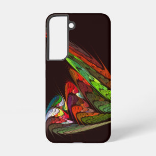 Coque Samsung Galaxy Art abstrait fractal caméléon en mouvement vibrant