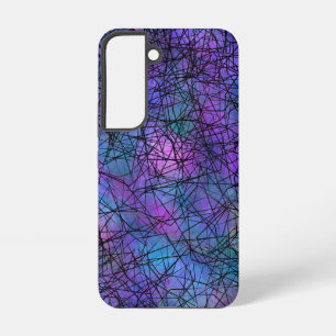 Coque Samsung Galaxy Art abstrait unique violet et noir à lignes
