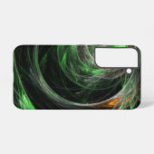 Coque Samsung Galaxy Art abstrait vert autour du monde (Verso Horizontal)