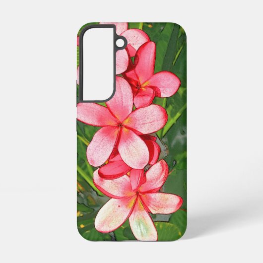Coque Samsung Galaxy Art de Frangipanier Tropical Rose (Verso)