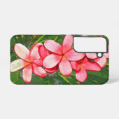 Coque Samsung Galaxy Art de Frangipanier Tropical Rose (Verso Horizontal)