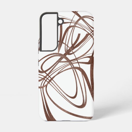 Coque Samsung Galaxy Art de ligne marron abstrait (Verso)