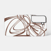 Coque Samsung Galaxy Art de ligne marron abstrait (Verso Horizontal)