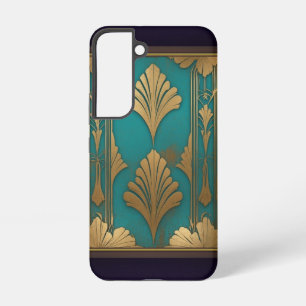 Coque Samsung Galaxy Art Déco En Bleu Et Or