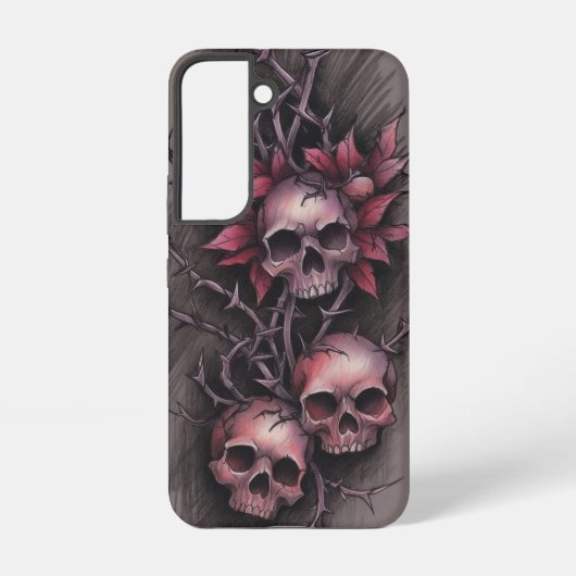 Coque Samsung Galaxy Art floral rouge foncé (Verso)