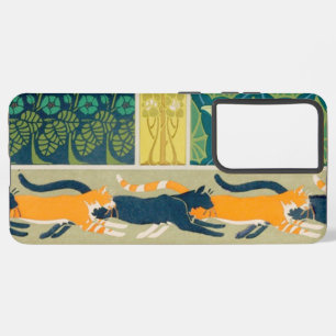 Coque Samsung Galaxy Art Nouveau Cats and Flowers
