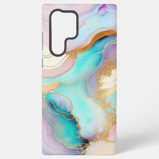 Coque Samsung Galaxy Art parties scintillant abstrait en marbre pastel (Verso)