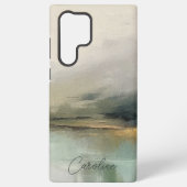 Coque Samsung Galaxy Art Paysage Abstrait moderne Nom personnaliséTeal (Verso)