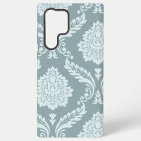 Art Rococo Damassé I Bleu Canard Œuf+Turquoise