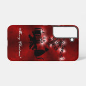 Coque Samsung Galaxy Artdeco de Noël avec chat noir (Verso Horizontal)