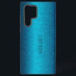 Coque Samsung Galaxy Aspect en aluminium brossé turquoise métallique<br><div class="desc">Image d'un arrière - plan en aluminium brossé bleu-vert métallique. monogramme facultatif.</div>
