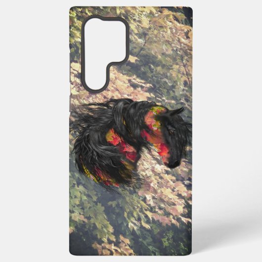 Coque Samsung Galaxy Automne Friesian Horse Samsung/ IPhone (Verso)