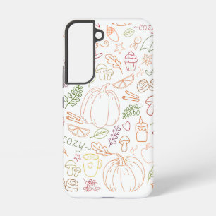 Coque Samsung Galaxy Automne Motif douillet Doodle - Automne Citrouille