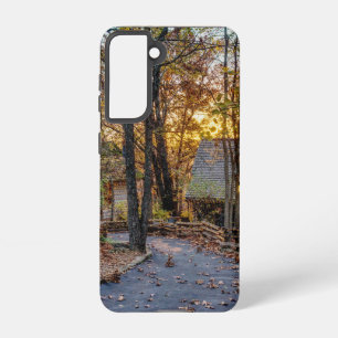 Coque Samsung Galaxy Automne Woods Sunset Walkway Samsung Téléphone Cas