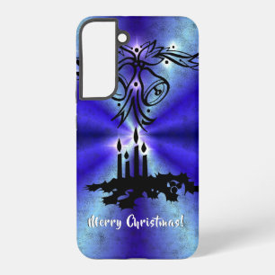 Coque Samsung Galaxy Avent, magie de Noël sur fond bleu