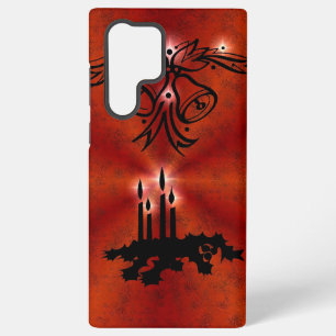 Coque Samsung Galaxy Avent, magie de Noël sur rouge