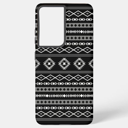 Coque Samsung Galaxy Aztec blanc gris noir Motifs mélangés Motif (Verso)