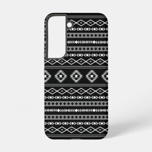 Coque Samsung Galaxy Aztec blanc gris noir Motifs mélangés Motif