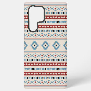 Coque Samsung Galaxy Aztec Blue Red Black Cream Mixte Motifs Motif