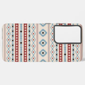 Coque Samsung Galaxy Aztec Blue Red Black Cream Mixte Motifs Motif (Côté gauche)