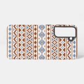Coque Samsung Galaxy Aztec Essence Motif II Crème bleu rouille (Verso Horizontal)