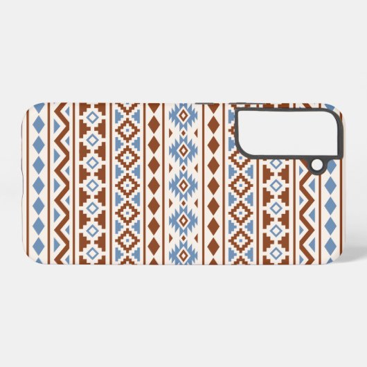 Coque Samsung Galaxy Aztec Essence Pattern II Rust Blue Cream (Verso Horizontal)