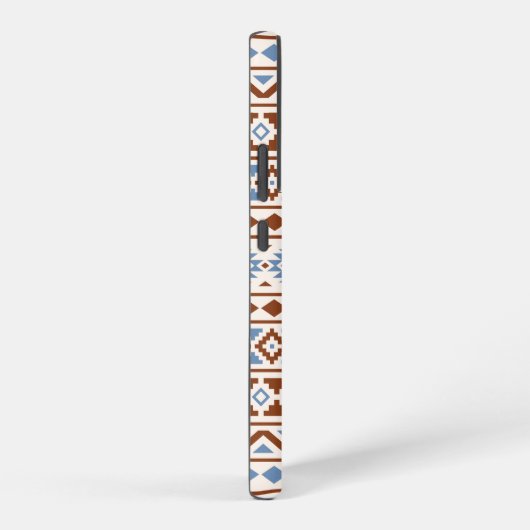 Coque Samsung Galaxy Aztec Essence Pattern II Rust Blue Cream (Côté droit)