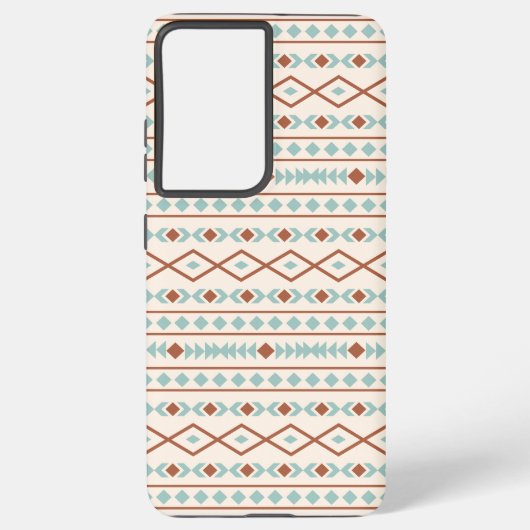 Coque Samsung Galaxy Aztec Formes Motif rouille crème Turquoise (Verso)